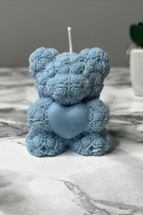 Świeca sojowa Miś z Sercem – Urocza dekoracja handmade