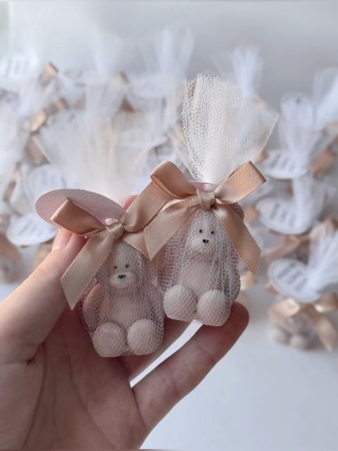 Mini Świeca Sojowa Miś – Podziękowanie dla gości | Baby Shower, Ślub, Chrzest