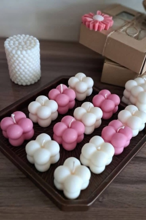 Mini Świeca Sojowa Bubble – Podziękowanie dla gości | Ślub, Komunia, Urodziny | 3,5 cm